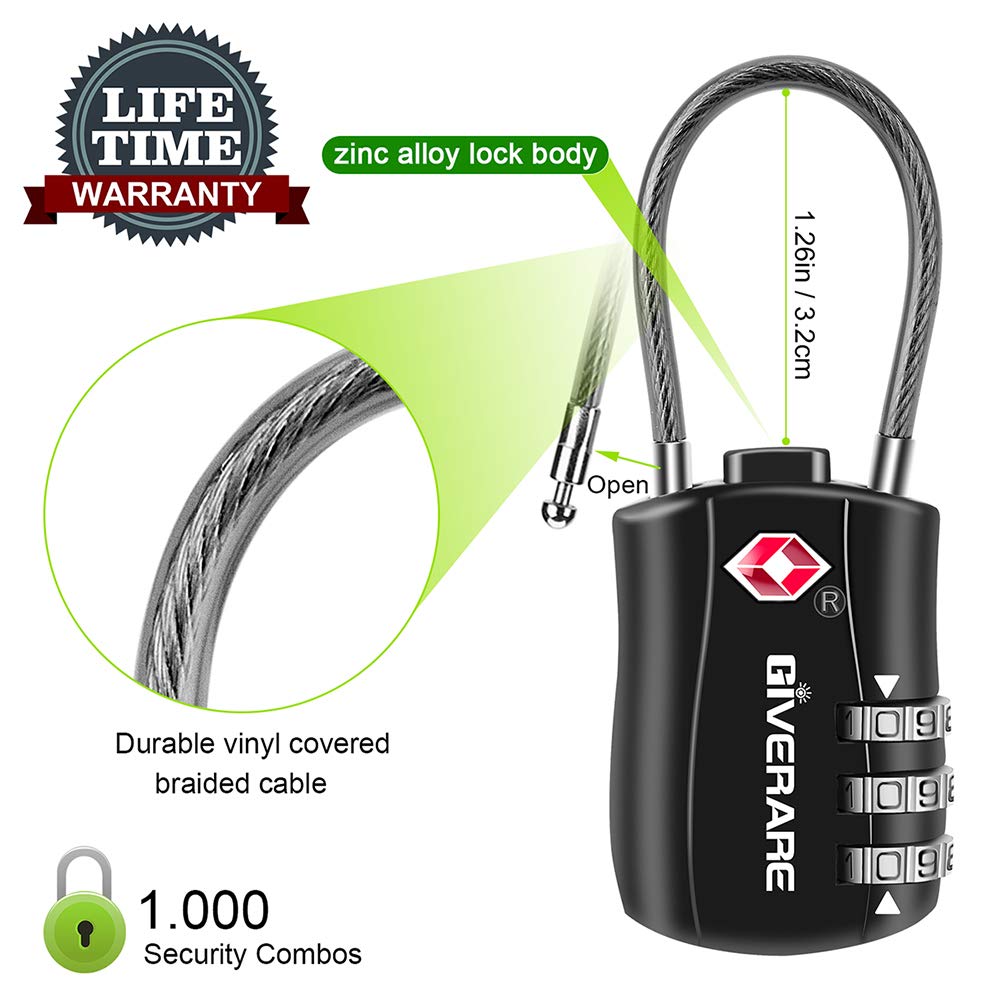 TSA Combi Cable Padlocks