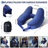 Neck Pillow Inflatable Travel Pillow With Hat