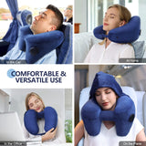 Neck Pillow Inflatable Travel Pillow With Hat