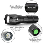 KEPEAK Flashlight Rechargeable, LED Tactical Flashlight