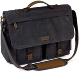 VASCHY Vintage Water Resistant Waxed Canvas Satchel